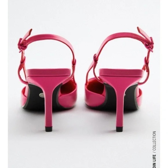 ✨SALE ✨ZARA SLINGBACK LEATHER HEELS ✨SALE ✨ main image 4